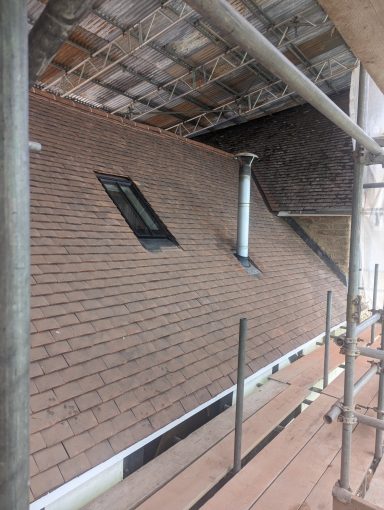 Roofing project for a client and installation of roof lights